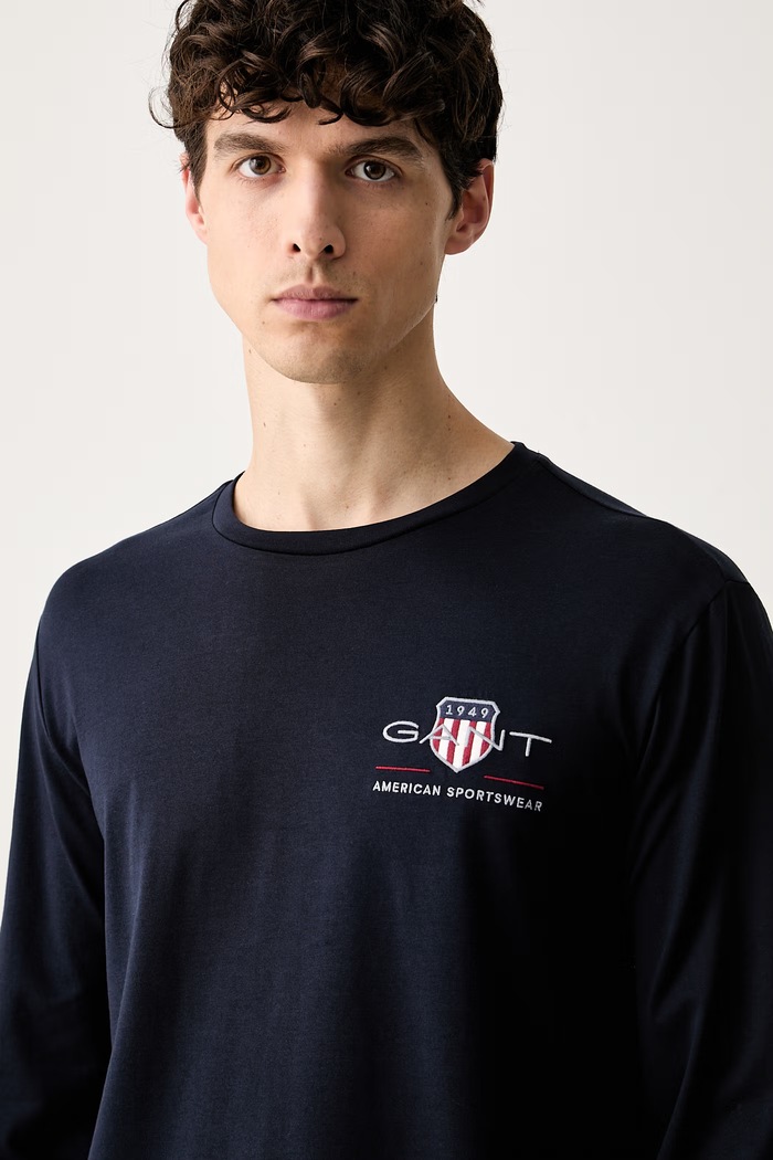 Marc O'Polo longsleeve męski bawełniany granatowy 5000012354