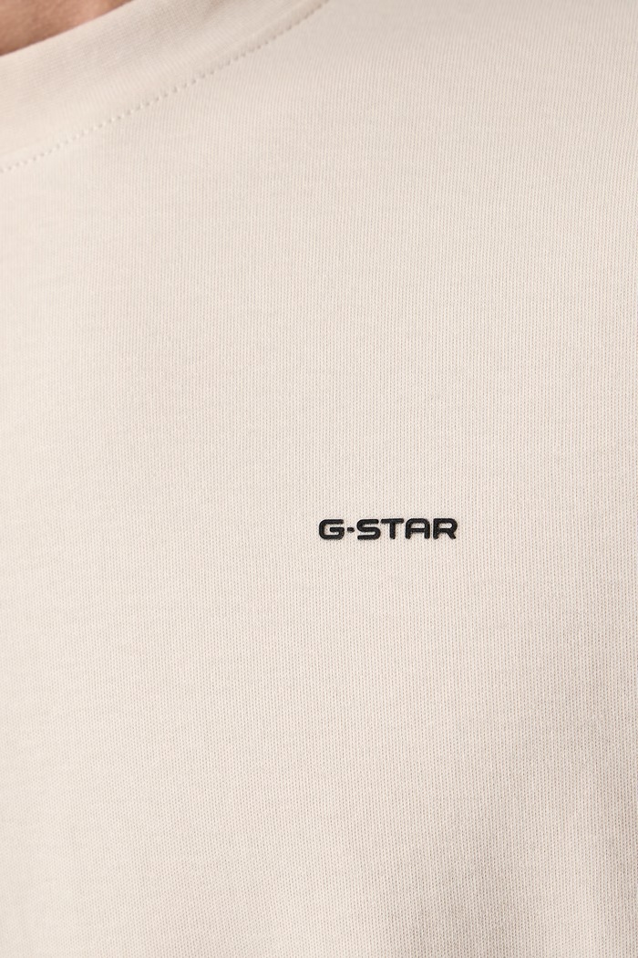 Majica dugih rukava za muškarce od pamuka True regular r t G-Star bež D30082.D976