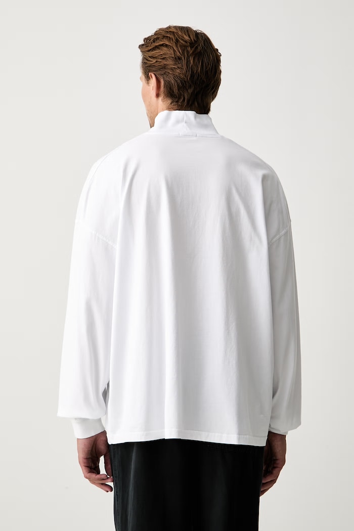 Odzież American Vintage longsleeve męski bawełniany MGIX02D biały