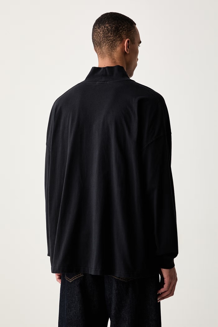Odzież American Vintage longsleeve męski bawełniany MGIX02D czarny