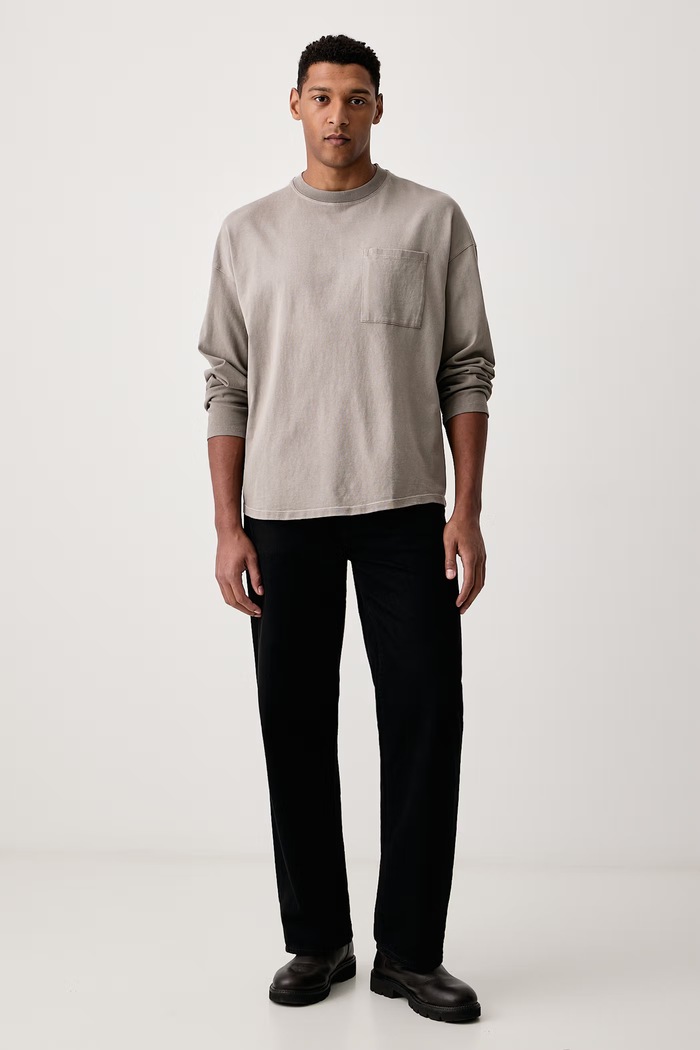 American Vintage Longsleeve męski bawełniany MAFO02E beżowy AW26
