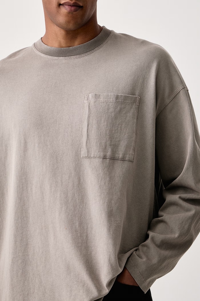 Longsleeve męski bawełniany American Vintage MAFO02E beżowy