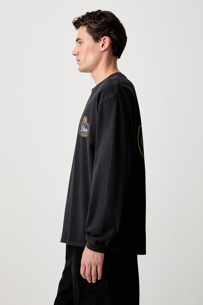 RHUDE longsleeve męski bawełniany czarny RHPF26TT16012