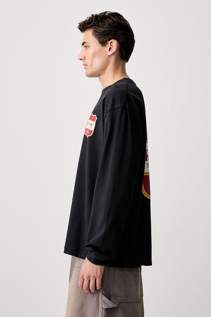 RHUDE longsleeve męski bawełniany czarny RHPF26TT15012