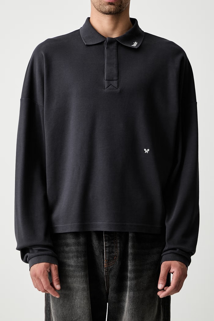 RHUDE longsleeve Men's cotton RHPF26PO02214 black