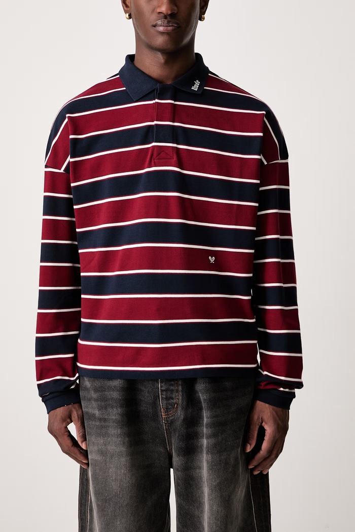 RHUDE longsleeve męski bawełniany RHPF26PO02212 czerwony