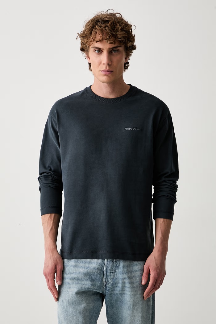 Marc O'Polo longsleeve męski bawełniany granatowy 5000011746