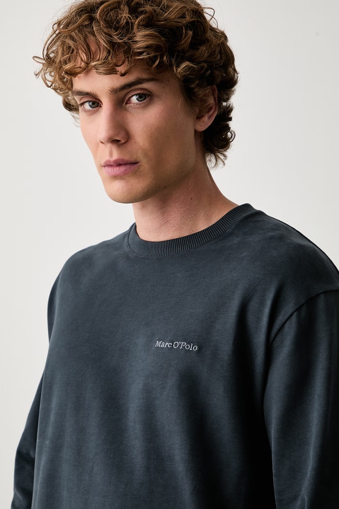Marc O'Polo longsleeve męski bawełniany granatowy 5000011746