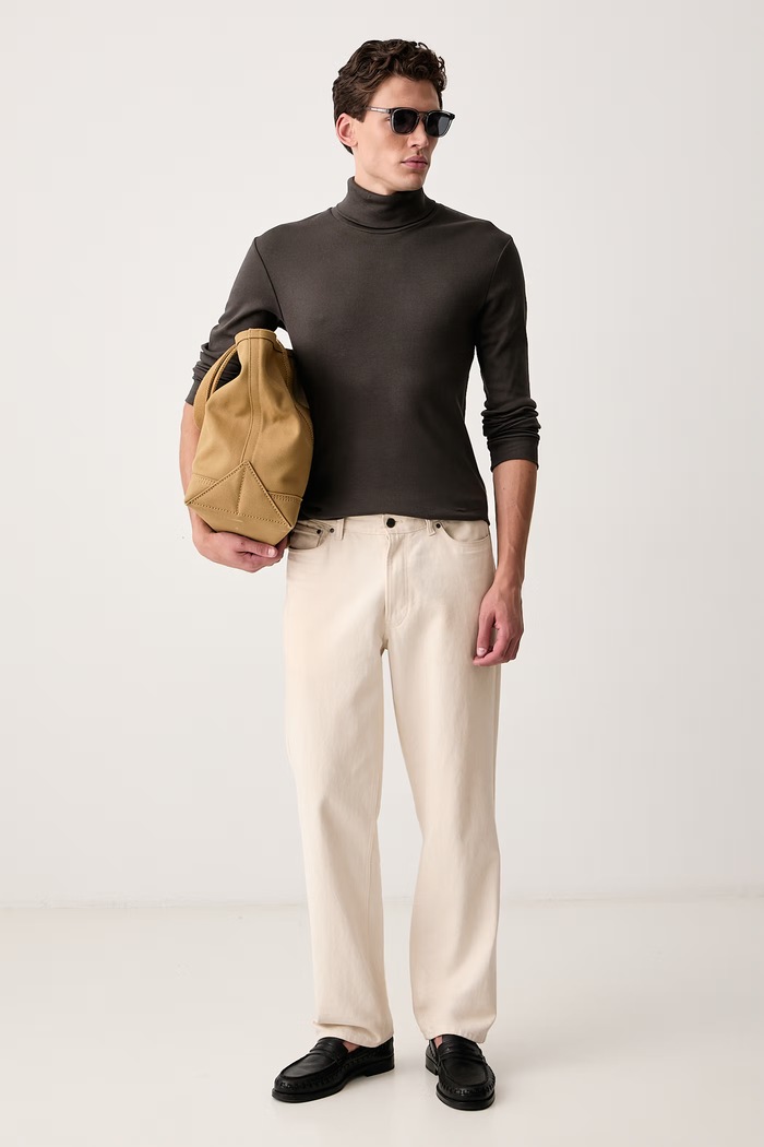 Marc O'Polo Longsleeve męski bawełniany 5000011648 brązowy AW26