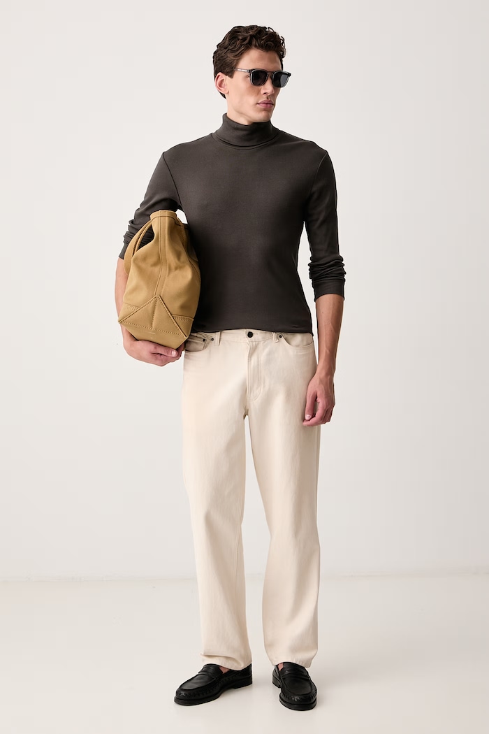 Marc O'Polo Longsleeve męski bawełniany 5000011648 brązowy AW26