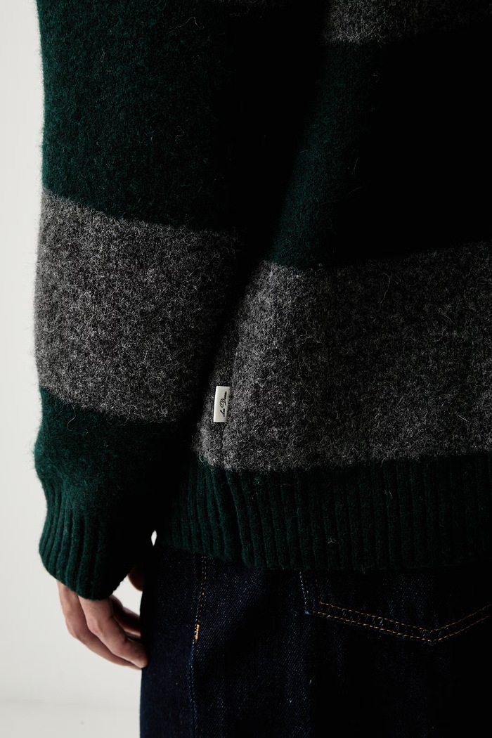 Les Deux sweter męski z dodatkiem wełny 1002189 zielony