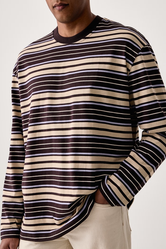 Longsleeve męski bawełniany Les Deux 1001963 brązowy