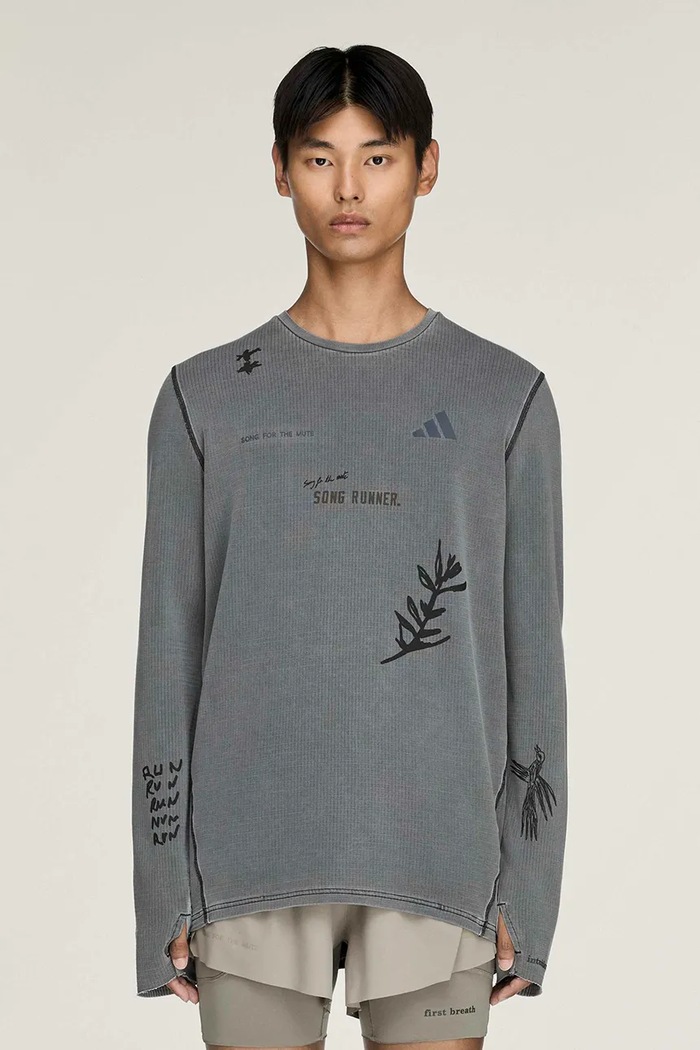 adidas Originals Adidas Running x Song For The Mute longsleeve męski z dodatkiem lyocellu szary KY3102