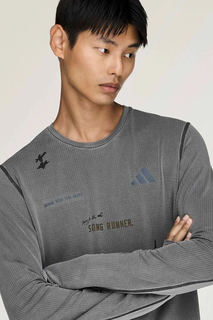 Adidas Running x Song For The Mute longsleeve męski z dodatkiem lyocellu adidas Originals szary KY3102