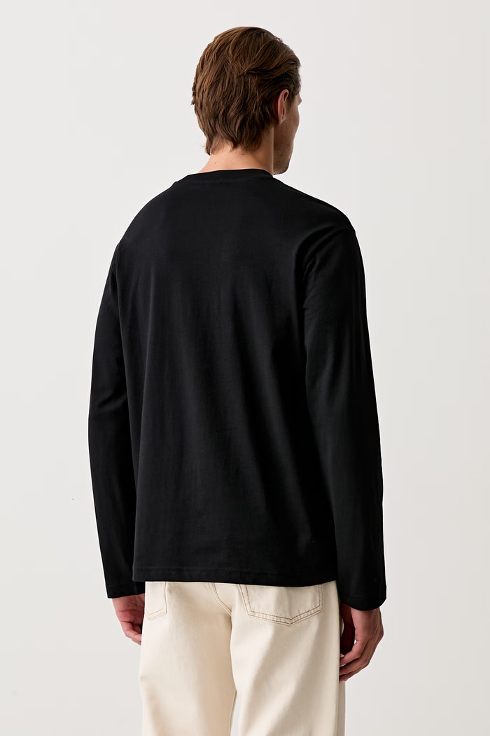 Odzież Karl Lagerfeld Jeans longsleeve męski bawełniany B3M17004 czarny