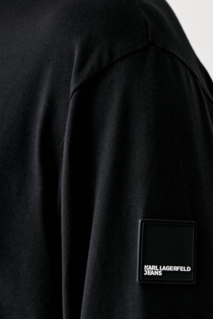 Karl Lagerfeld Jeans longsleeve męski bawełniany B3M17004 czarny