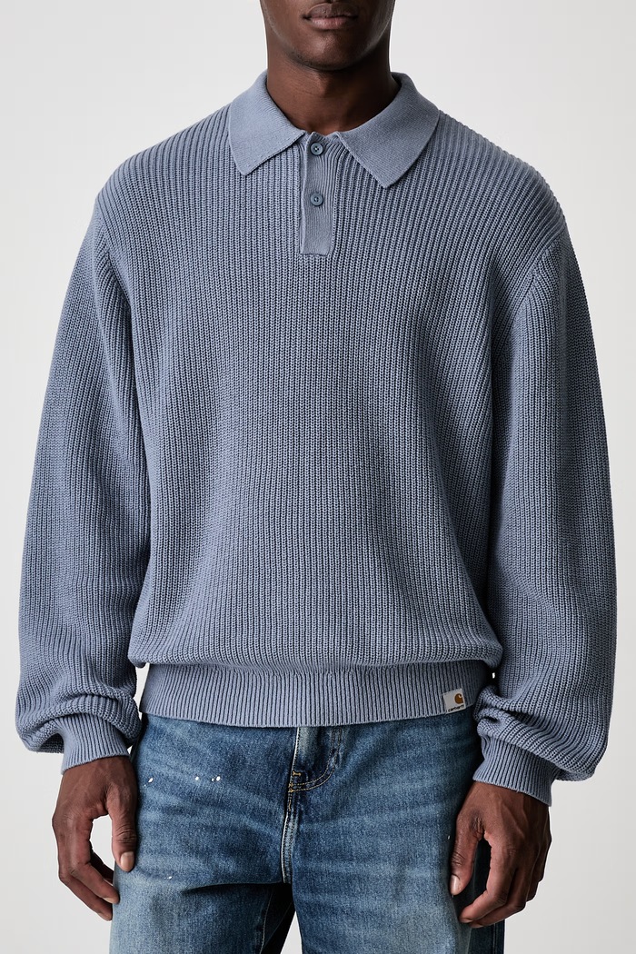 Carhartt WIP L/S Miles sweter bawełniany męski niebieski I036858
