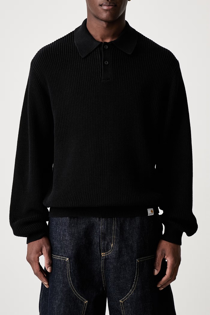 Carhartt WIP L/S Miles sweter bawełniany męski czarny I036858
