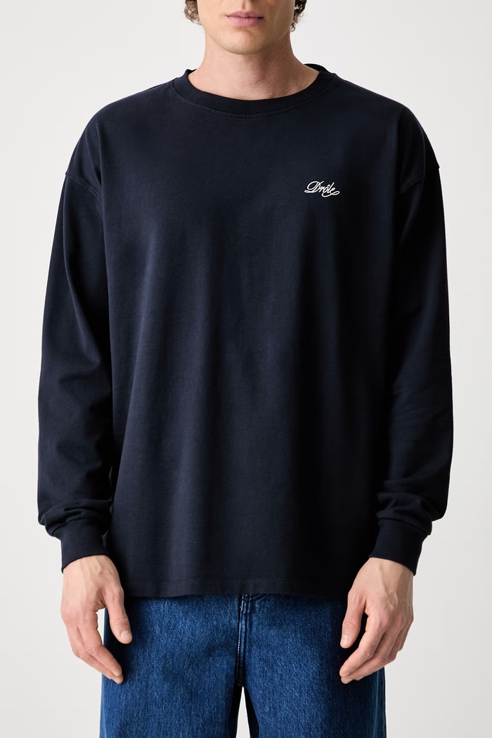 Drôle de Monsieur longsleeve męski bawełniany Belissima L.TS334.CO248 granatowy