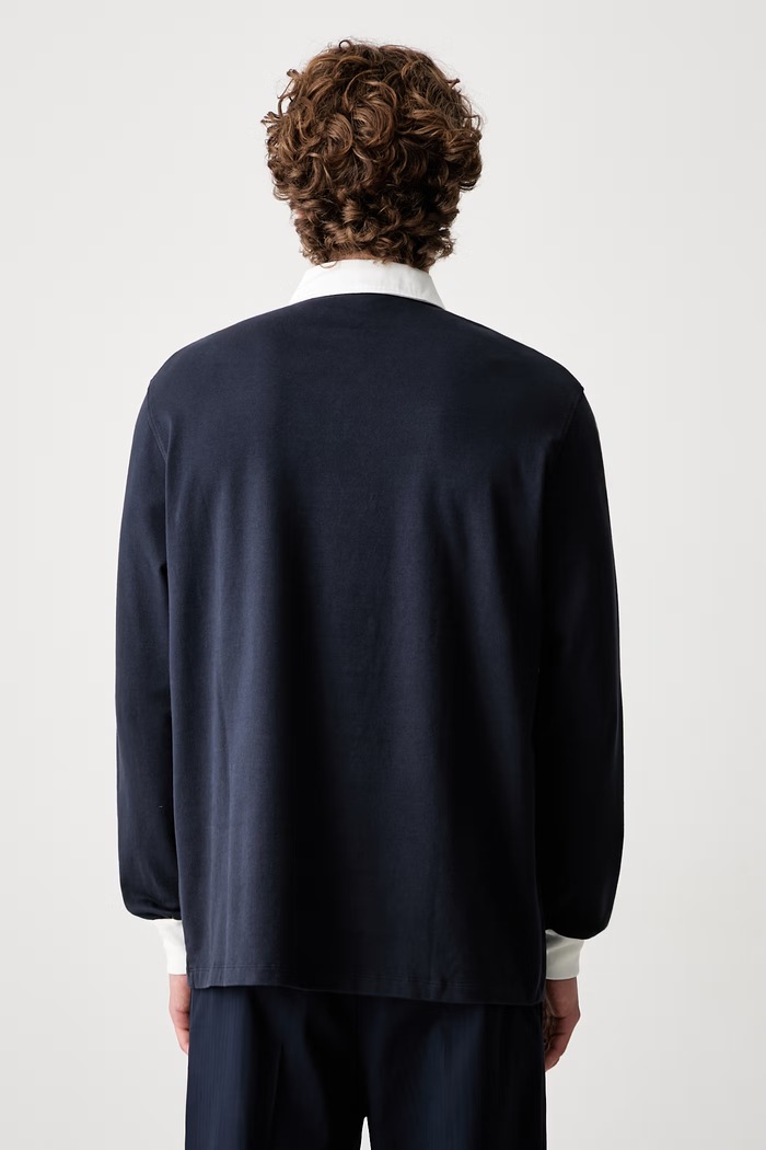 Odzież Drôle de Monsieur longsleeve męski bawełniany D Mirror L.PL181.CO248 granatowy