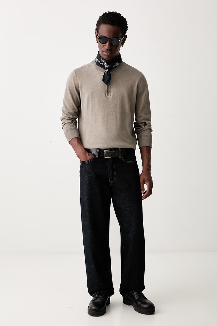 Rag & Bone sweter męski bawełniany RH0A26P6MCO beżowy AW26
