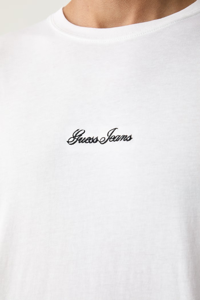 Guess Jeans tričko s dlouhým rukávem pánské bavlněné M6YI30.K4181 bílá