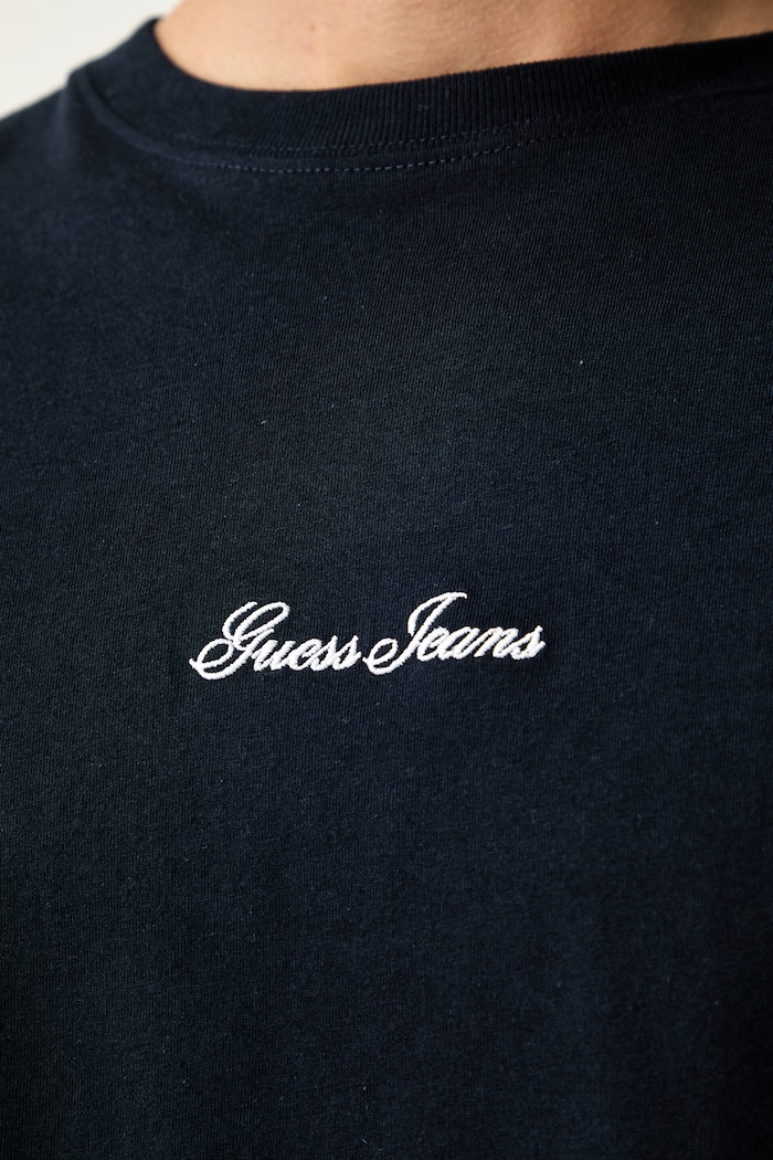 Guess Jeans tričko s dlouhým rukávem pánské bavlněné M6YI30.K4181 námořnická modř