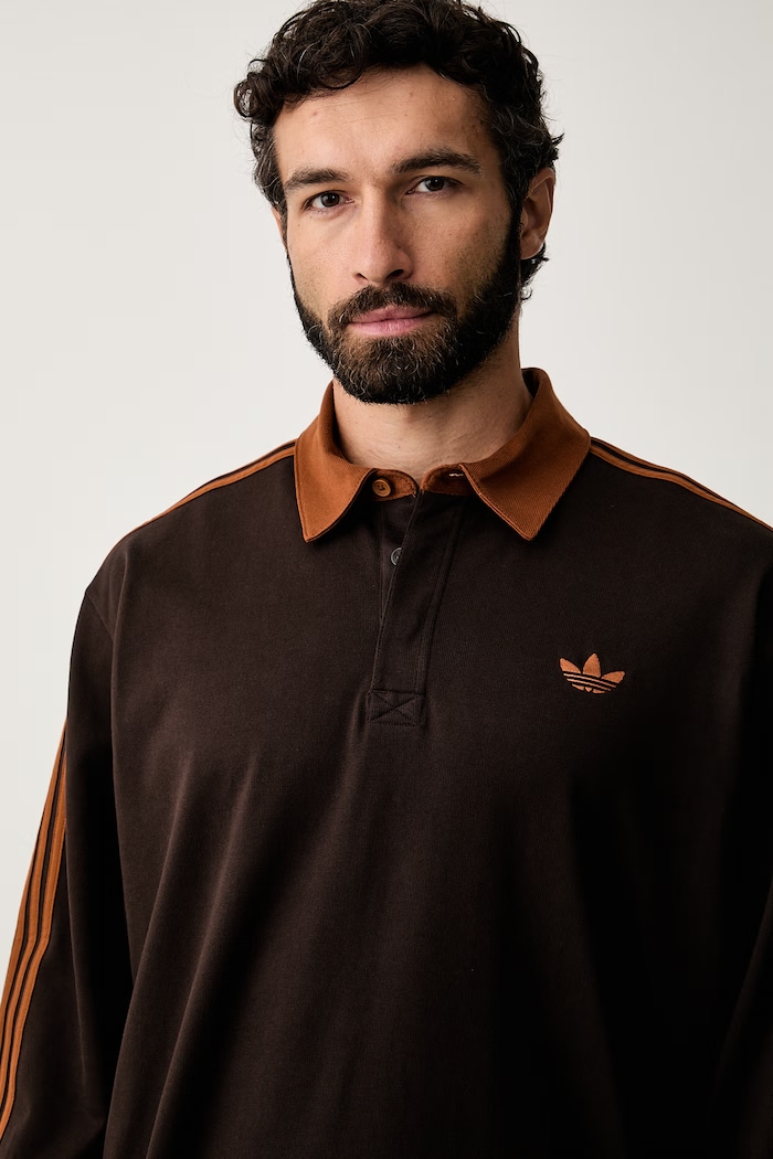 adidas Originals лонгслив для мужчин из хлопка коричневый KE4112