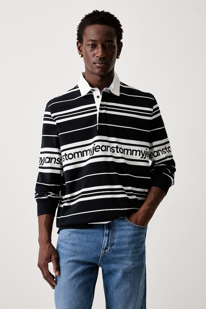 Tommy Jeans longsleeve męski bawełniany czarny DM0DM23164