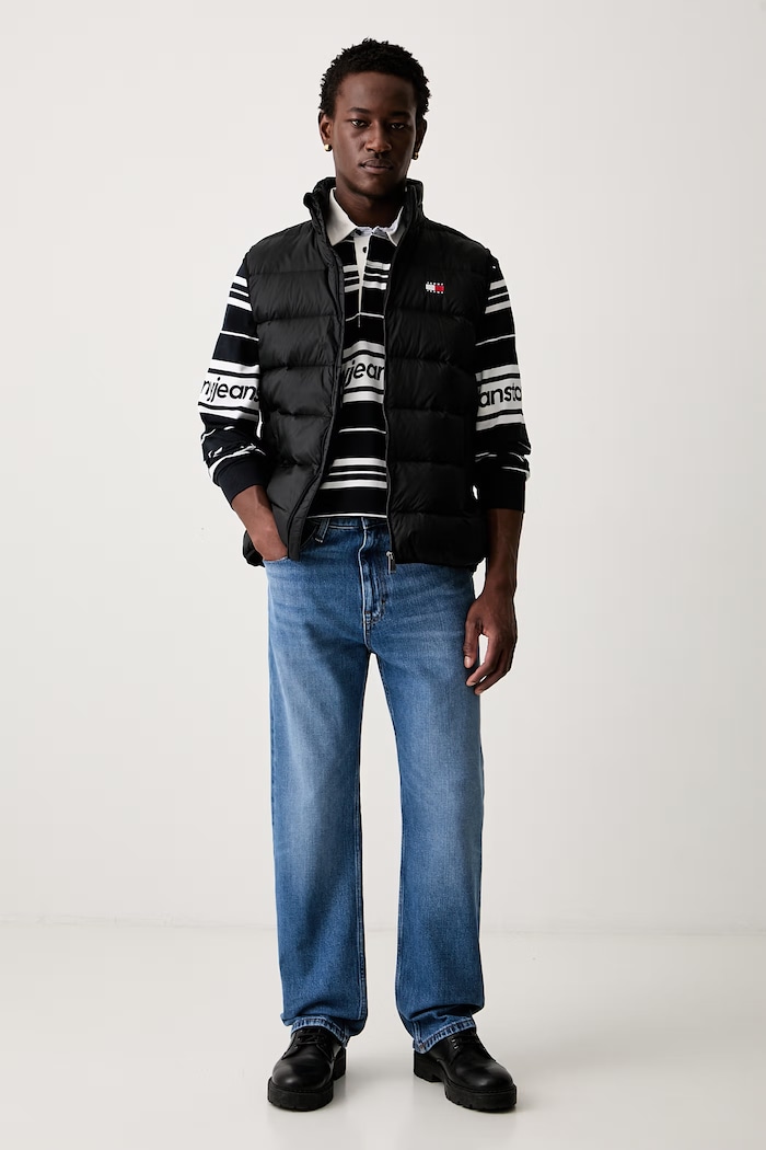 Tommy Jeans longsleeve męski bawełniany DM0DM23164 czarny AW26