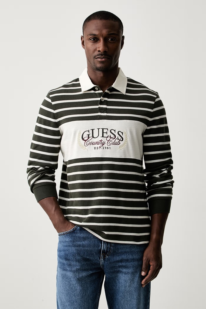 Guess longsleeve męski z bawełną zielony M6YP18.K4399