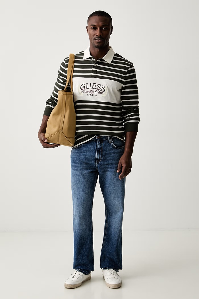 Guess longsleeve męski z bawełną M6YP18.K4399 zielony AW26