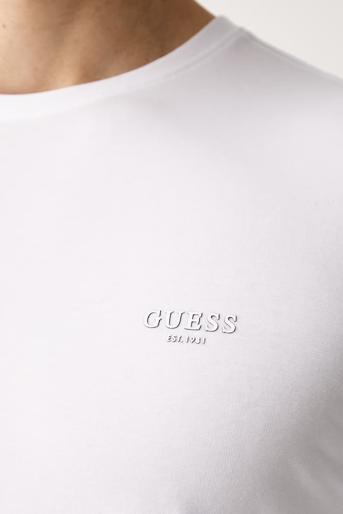 Guess majica z dolgimi rokavi moška bombažna z elastanom M6YI28.K3733 bela