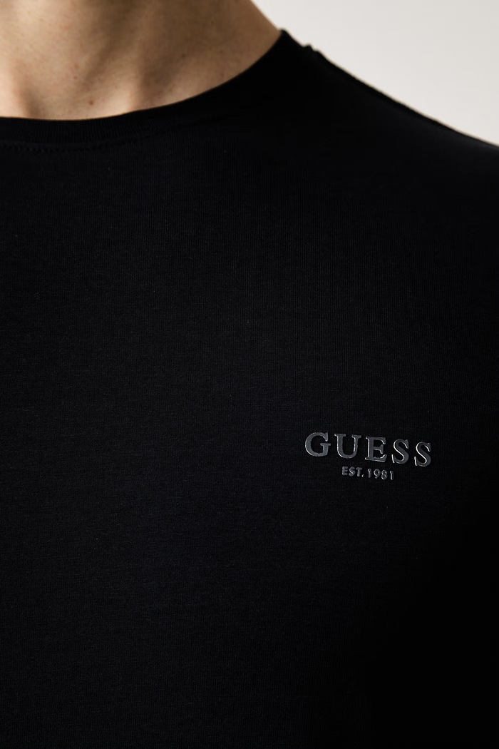 Guess majica z dolgimi rokavi moška bombažna z elastanom M6YI28.K3733 mornarsko modra