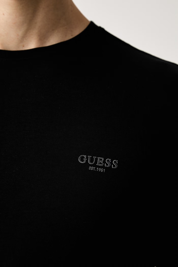Guess majica z dolgimi rokavi moška bombažna z elastanom M6YI28.K3733 črna
