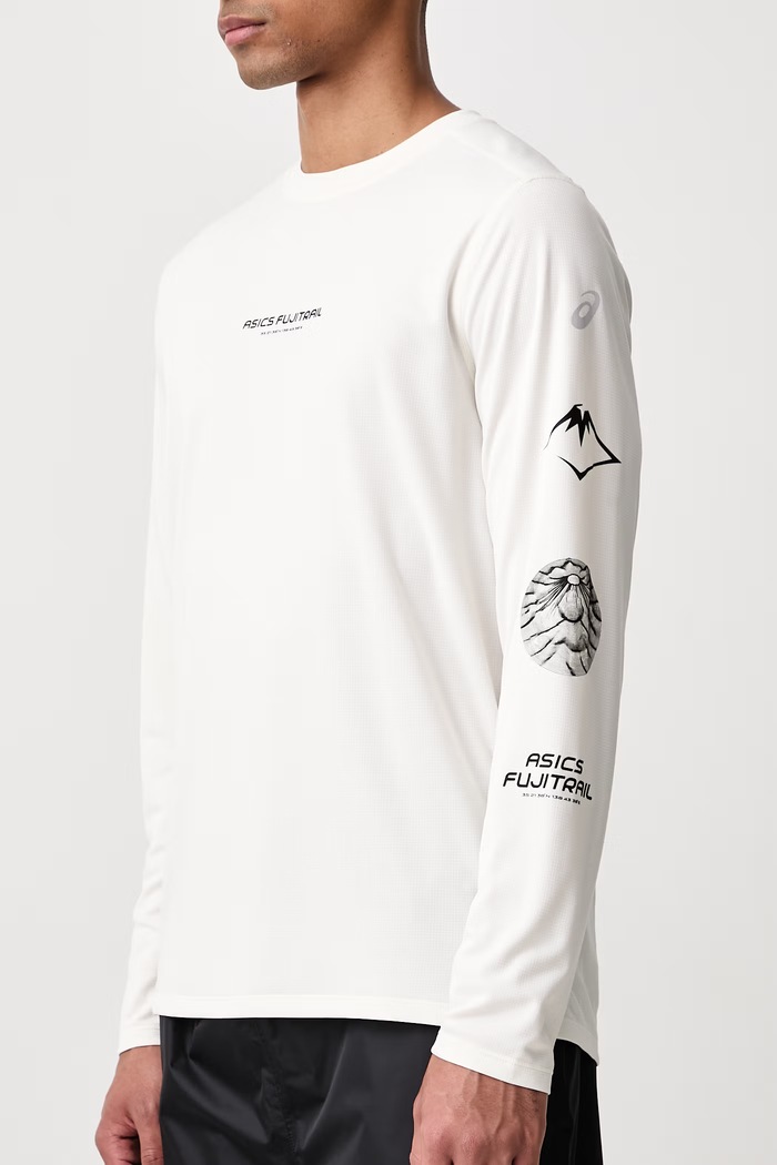 Longsleeve do biegania męski FUJITRAIL LOGO LS TOP Asics 2011D525.100 biały