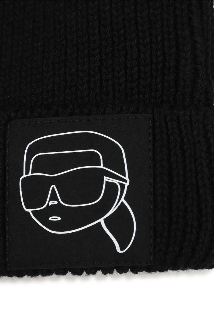 Dječaci Karl Lagerfeld Beanie kapa za djecu od pamuka Z31442 crna
