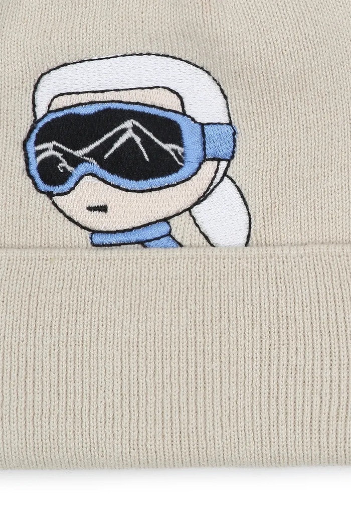 Dječaci Karl Lagerfeld Beanie kapa za djecu od pamuka Z31421 bež
