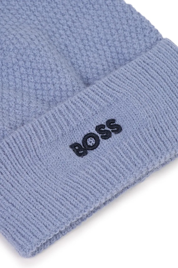 Момче BOSS Шапка с помпон за деца J53576 син