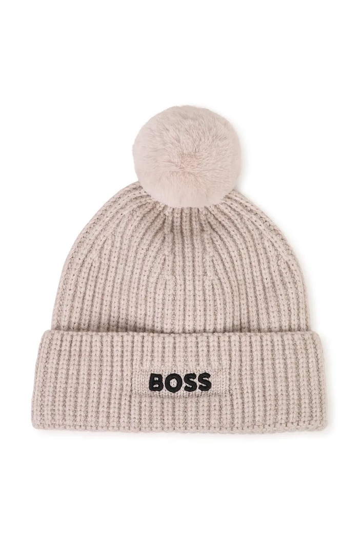 BOSS Čepice s bambulí dětská béžová J53625