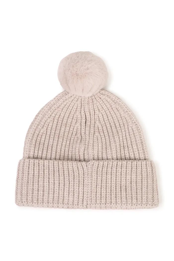 BOSS Čepice s bambulí dětská J53625 béžová AW26
