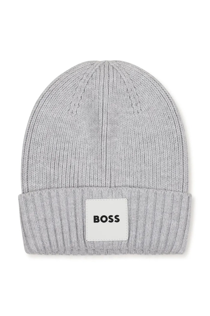 BOSS Czapka beanie dziecięca szary J53628