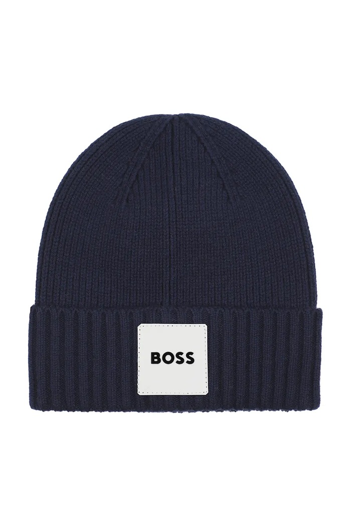 BOSS Pletená čepice dětská námořnická modř J53575