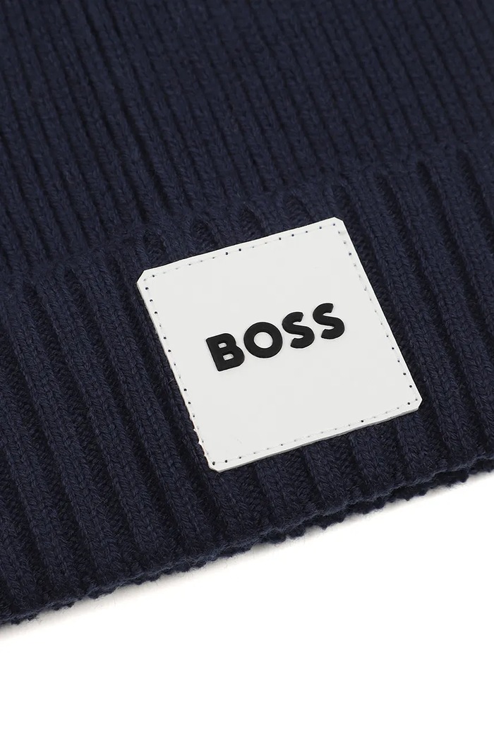 CHLAPEC BOSS Pletená čepice dětská J53575 námořnická modř