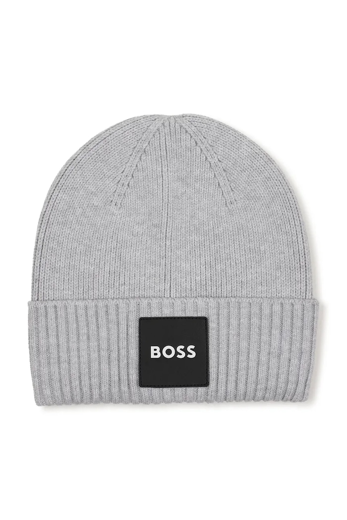 BOSS Pletená čepice dětská šedá J53629.52.54