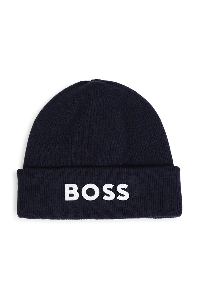 BOSS Pletená čepice dětská s viskózou námořnická modř J53584.52.54