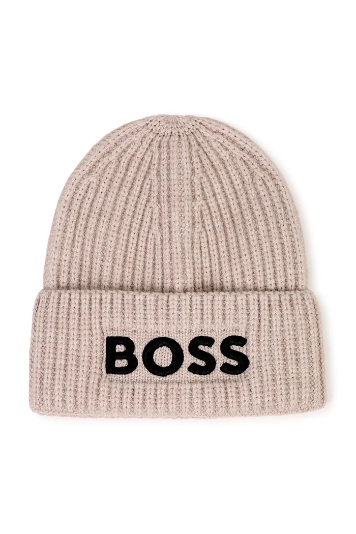 BOSS Pletená čepice dětská béžová J53585.54.56