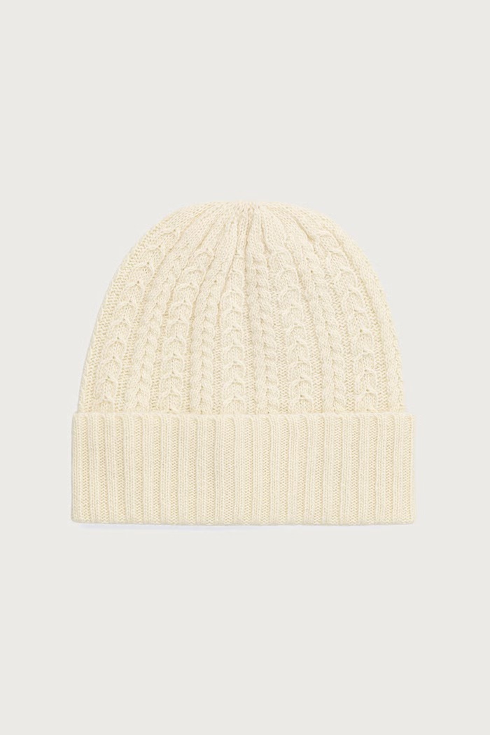 United Colors of Benetton Czapka beanie damska z wełną beżowy 6I68VA00M