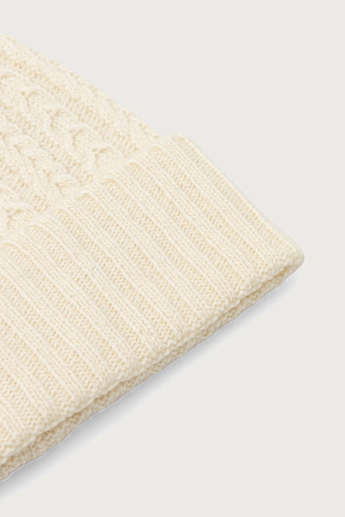 United Colors of Benetton Czapka beanie damska z wełną 6I68VA00M beżowy AW26