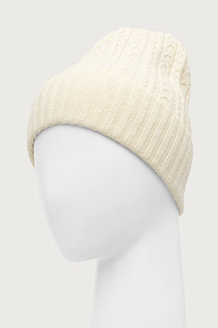 Akcesoria United Colors of Benetton Czapka beanie damska z wełną 6I68VA00M beżowy